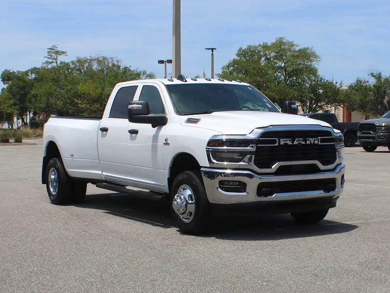2026 RAM 3500 Tradesman in Bright White Clearcoat — front three-quarter view