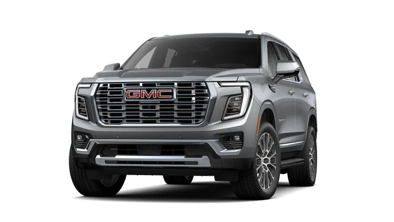 2026 GMC Yukon Denali in Sterling Metallic — front three-quarter view