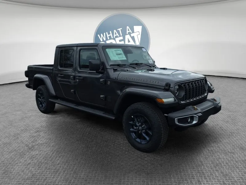 2026 Jeep Gladiator 85th Anniversary Edition in Granite Crystal Metallic Clearcoat — front three-quarter view