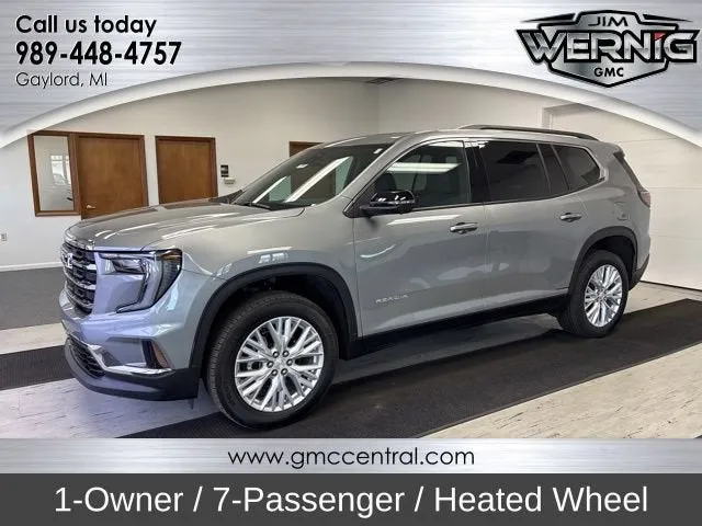 2026 GMC Acadia Elevation in Sterling Metallic — front three-quarter view