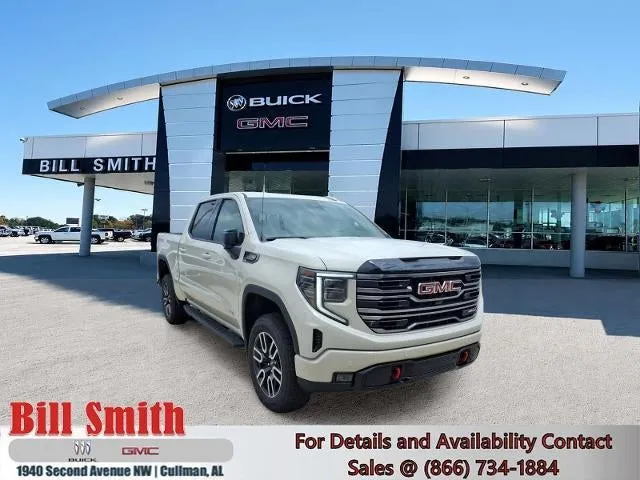2026 GMC Sierra 1500 AT4 in Coastal Dune — front three-quarter view
