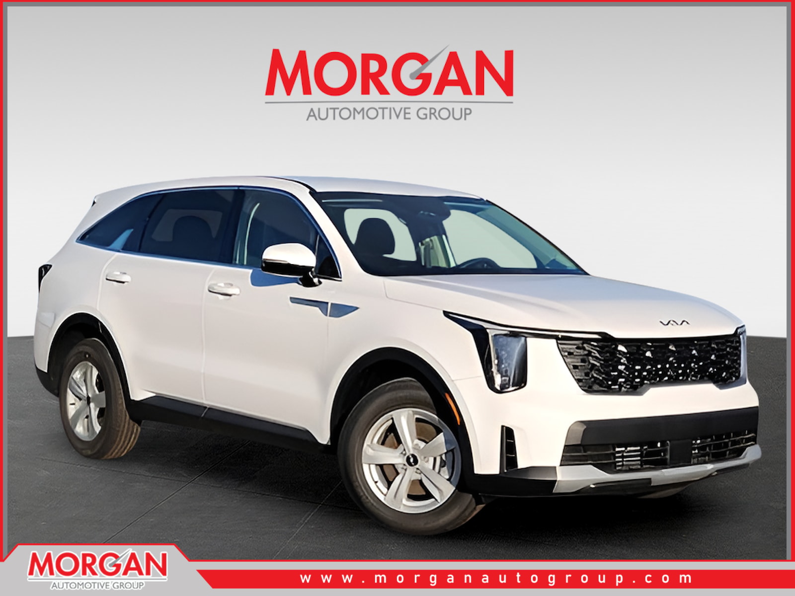 2026 Kia Sorento LX in White — front three-quarter view