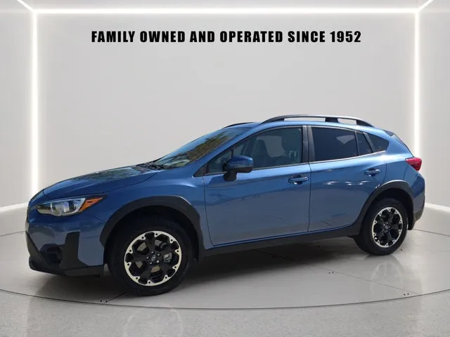2022 Subaru Crosstrek Premium in Horizon Blue Pearl — front three-quarter view