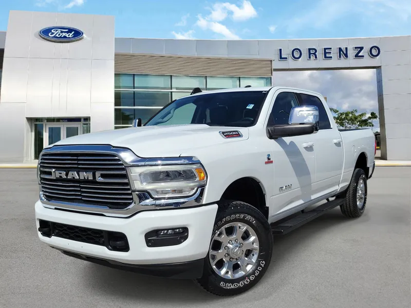 2024 RAM 2500 Laramie in Bright White Clearcoat — front three-quarter view