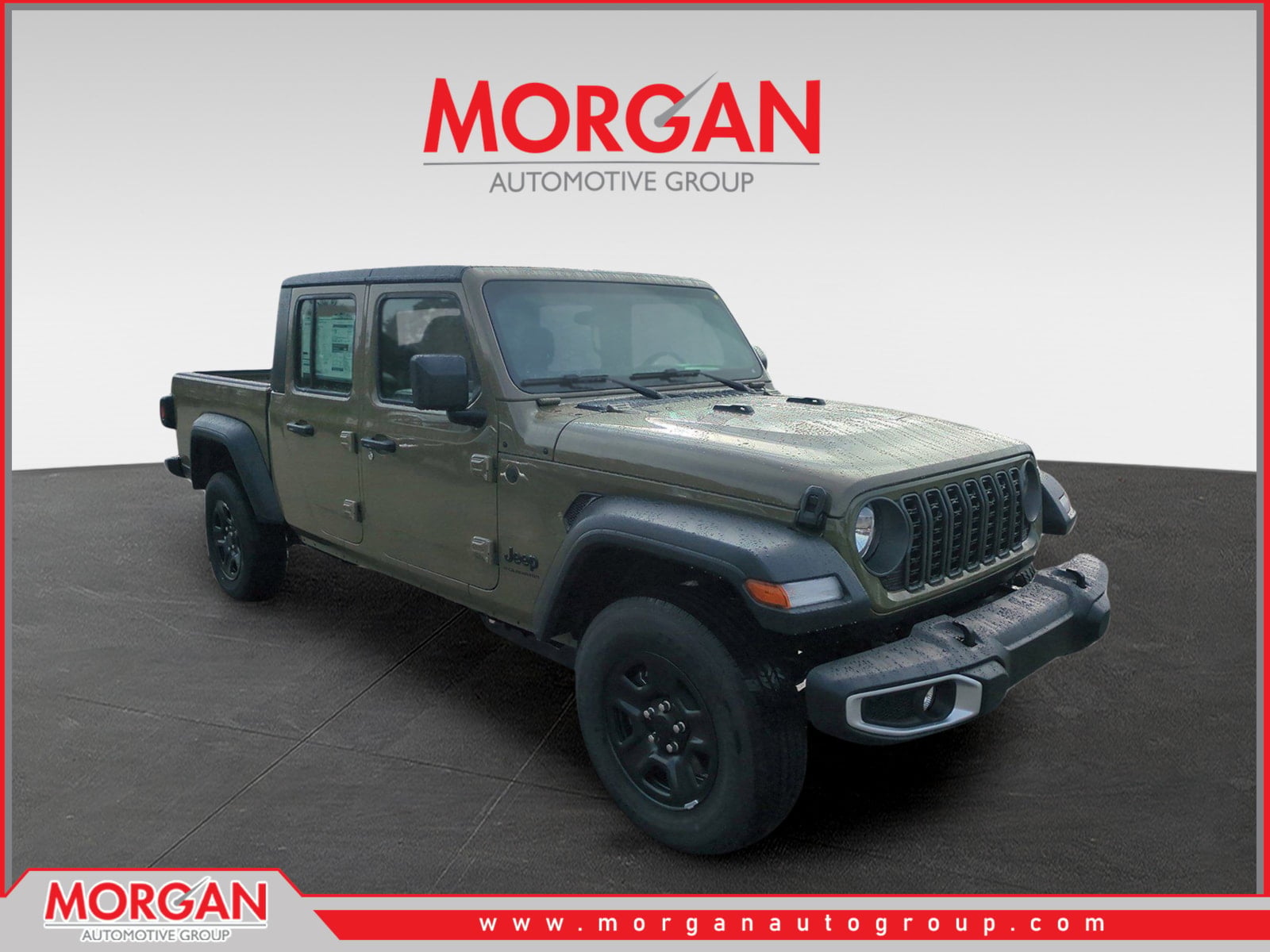 2026 Jeep Gladiator Sport in Green — front three-quarter view
