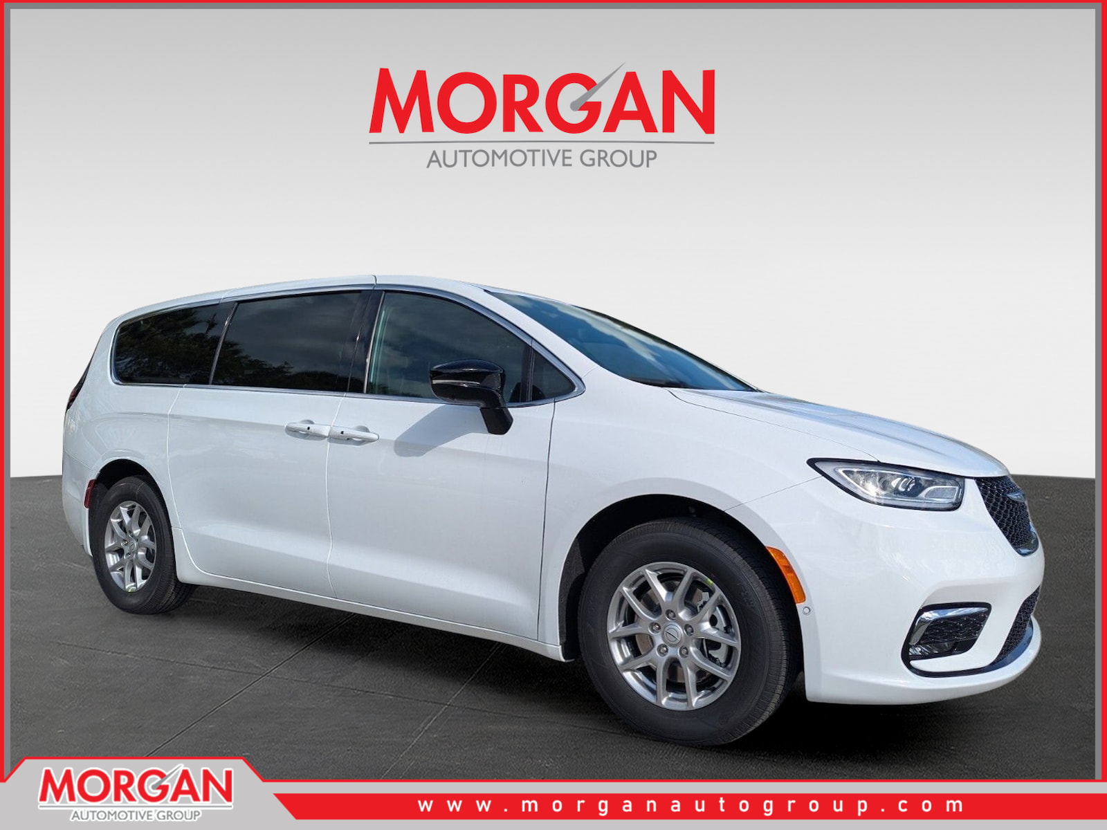 2026 Chrysler Pacifica Select in White — front three-quarter view
