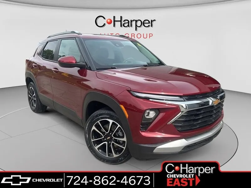 2025 Chevrolet Trailblazer LT in Crimson Metallic — front three-quarter view