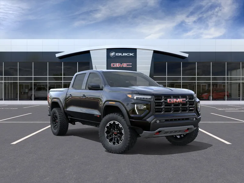 2026 GMC Canyon AT4 in Onyx Black — front three-quarter view