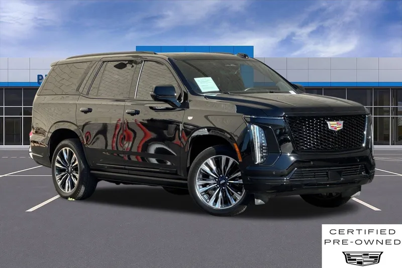 2025 Cadillac Escalade Sport Platinum in Black Raven — front three-quarter view