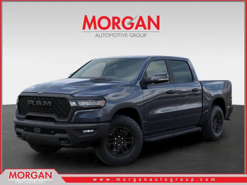 2026 Ram 1500 Rebel in Blue — front three-quarter view