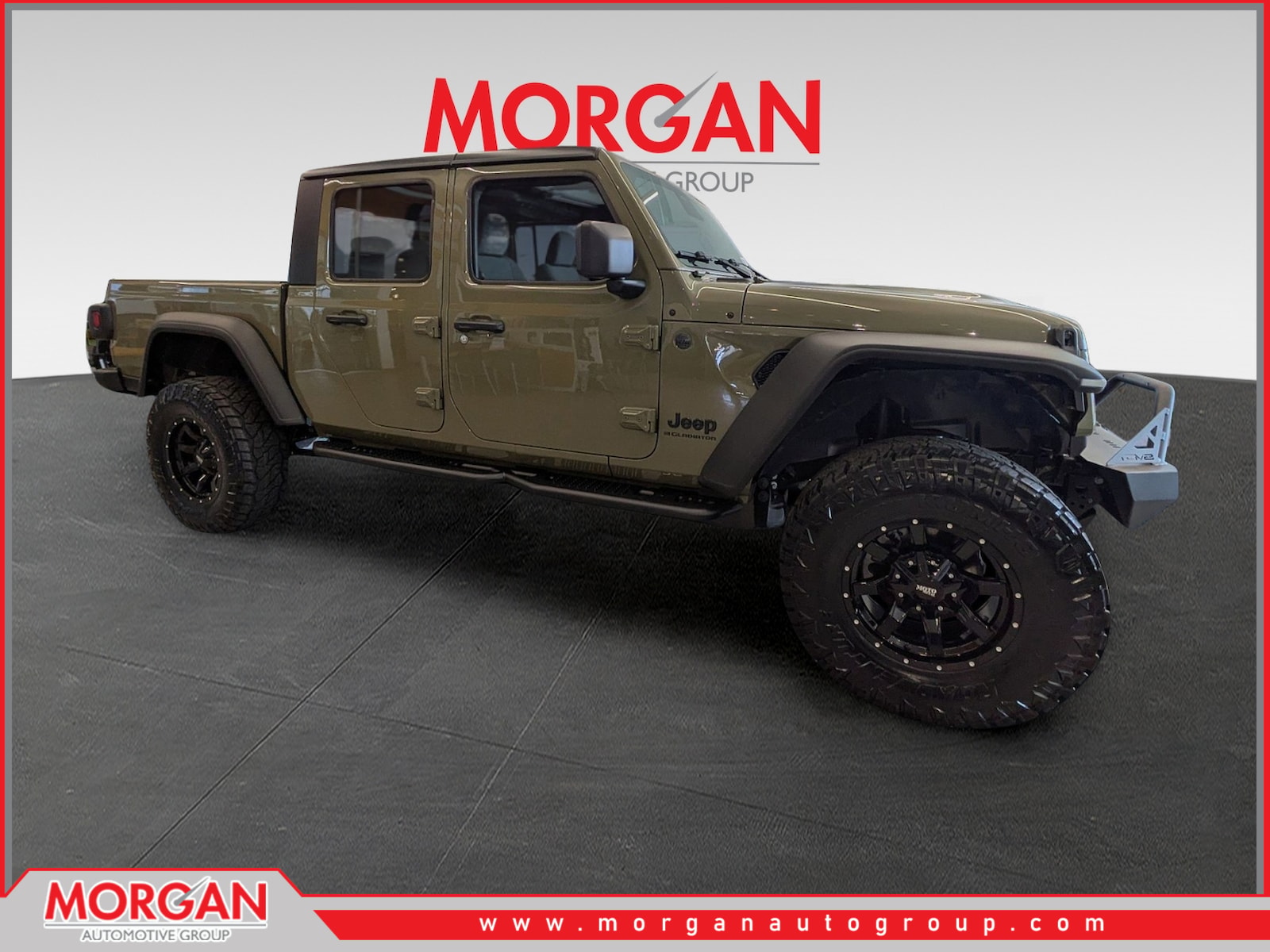 2026 Jeep Gladiator Sport S in Green — front three-quarter view