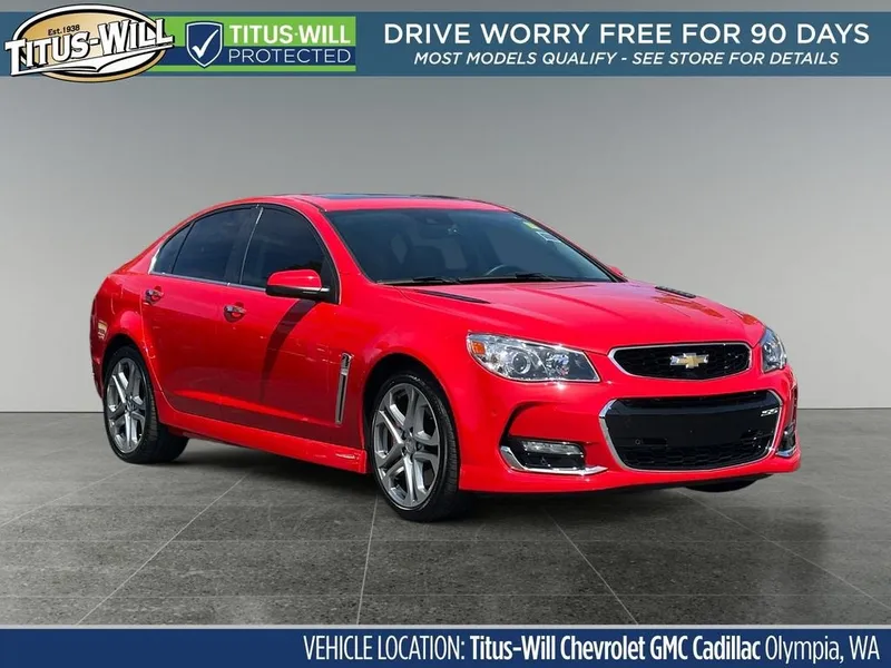 2017 Chevrolet SS BLACK in Red Hot 2 — front three-quarter view