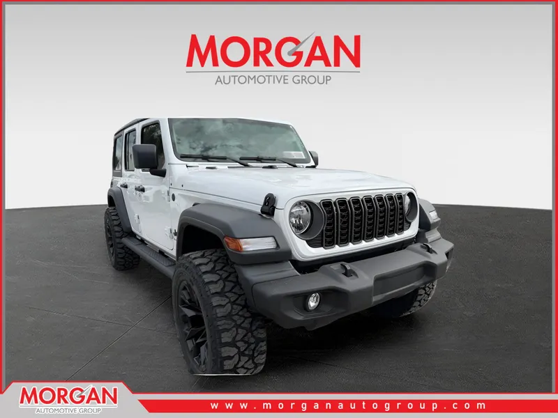 2026 Jeep Wrangler Sport in Bright White Clearcoat — front three-quarter view