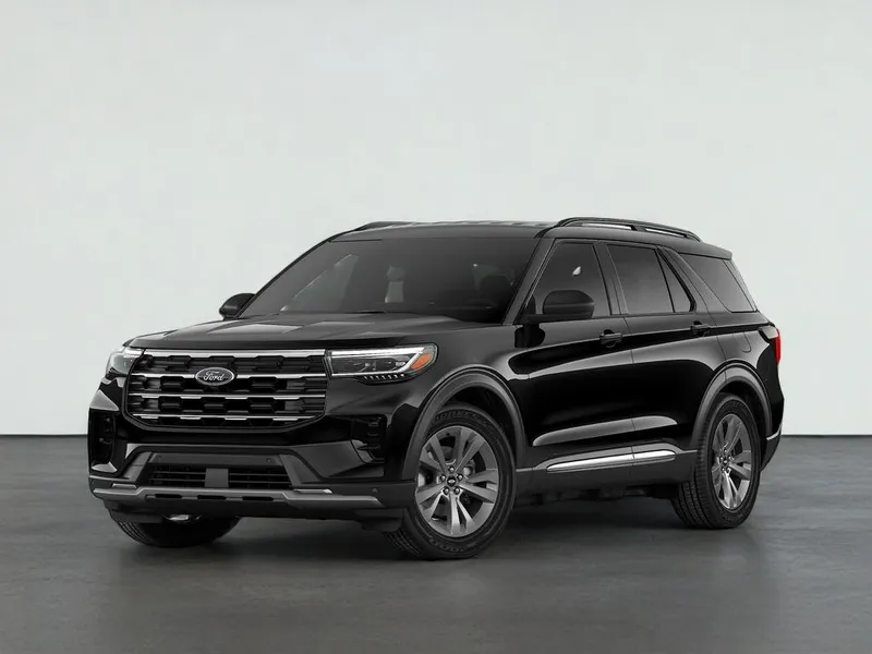 2026 Ford Explorer Active w/200A Pkg in Agate Black Metallic — front three-quarter view