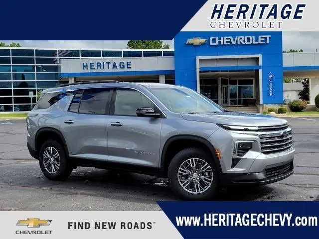 2026 Chevrolet Traverse LT in Sterling Gray Metallic — front three-quarter view