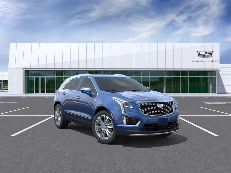 2026 Cadillac XT5 Premium Luxury in Opulent Blue Metallic — front three-quarter view