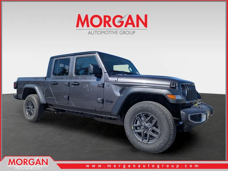 2026 Jeep Gladiator Sport S in Gray — front three-quarter view