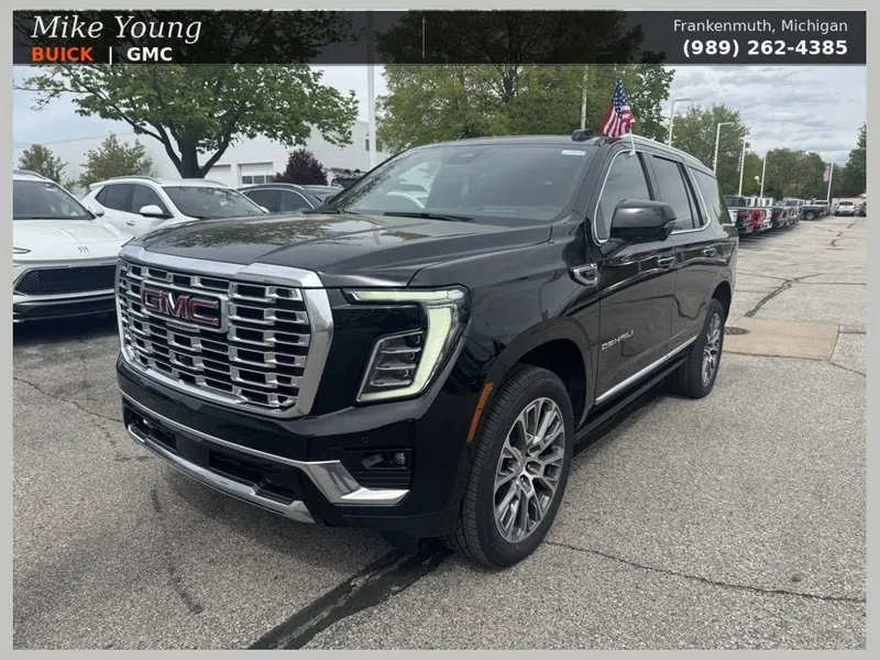2026 GMC Yukon Denali in Onyx Black — front three-quarter view