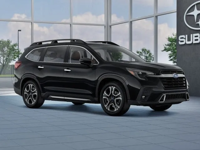 2026 Subaru ASCENT Touring 7-Passenger in Crystal Black Silica — front three-quarter view