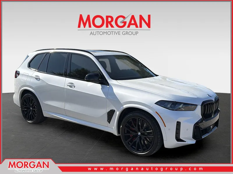 2026 BMW X5 M60i in White — front three-quarter view