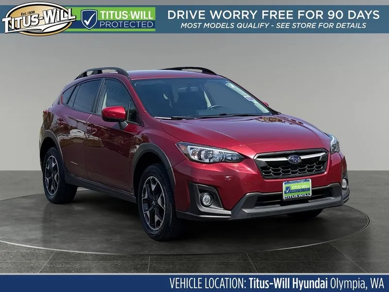 2019 Subaru Crosstrek 2.0i Premium in Venetian Red Pearl — front three-quarter view