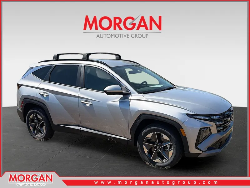 2026 Hyundai TUCSON SEL in Shimmering Silver — front three-quarter view