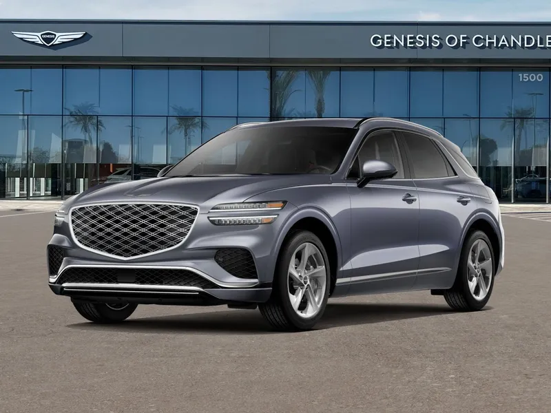 2026 Genesis GV70 2.5T ADVANCED in Ceres Blue — front three-quarter view