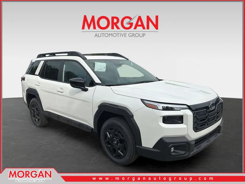2026 Subaru Outback Limited in Crystal White Pearl — front three-quarter view
