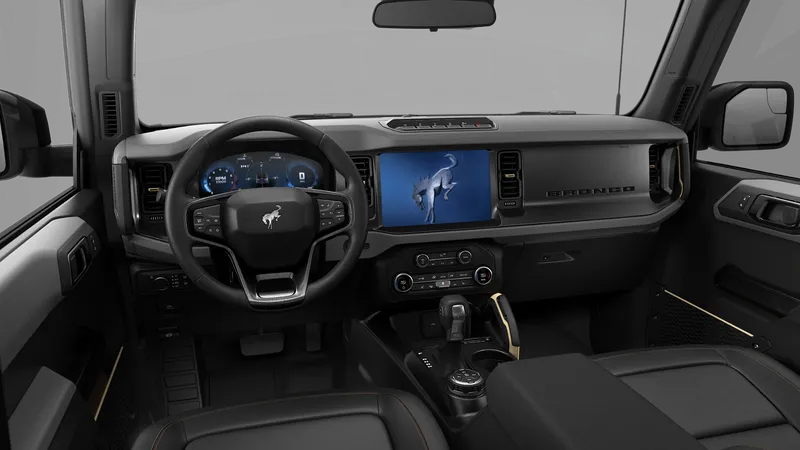 2026 Ford Bronco Badlands in Marsh Gray — front three-quarter view