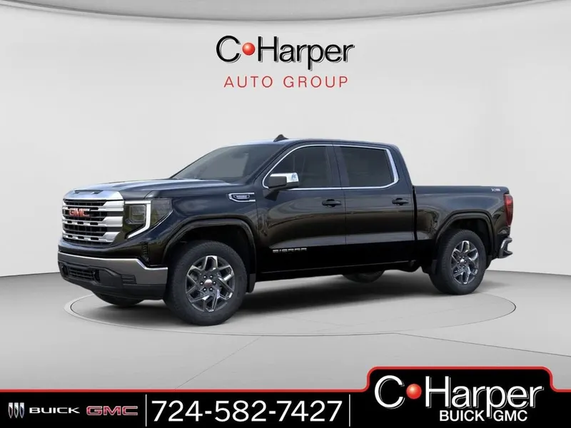 2026 GMC Sierra 1500 SLE in Onyx Black — front three-quarter view