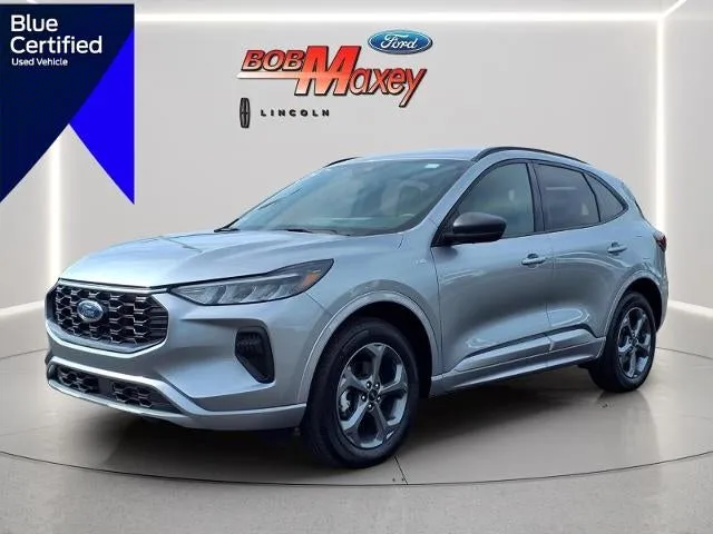 2024 Ford Escape ST-Line in Iconic Silver Js — front three-quarter view