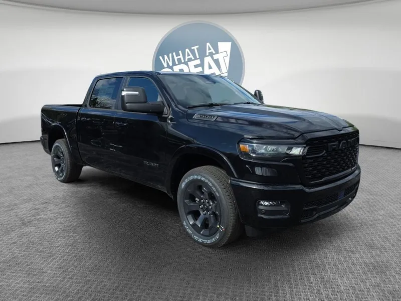 2026 RAM 1500 Big Horn/Lone Star in Diamond Black Crystal Pearlcoat — front three-quarter view
