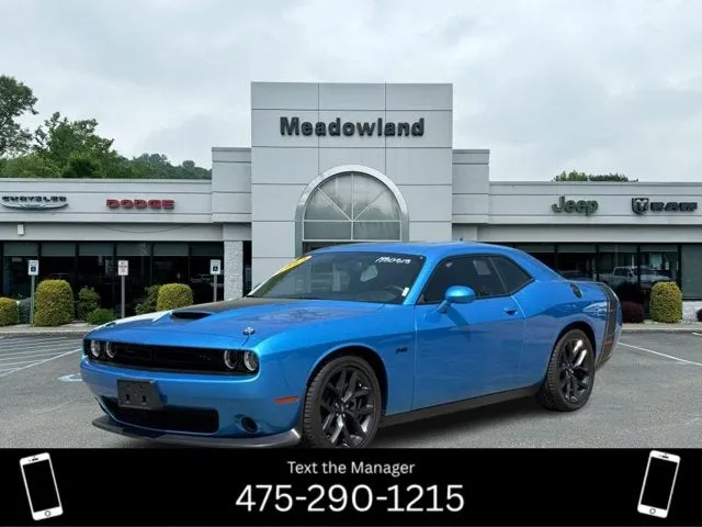 2023 Dodge Challenger R/T in B5 Blue Pearlcoat — front three-quarter view