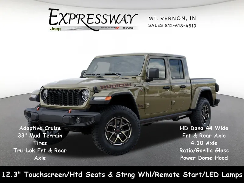 2026 Jeep Gladiator Rubicon in 41 Exterior Paint — front three-quarter view