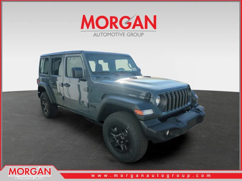 2026 Jeep Wrangler Sport in Gray — front three-quarter view