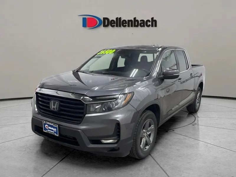 2023 Honda Ridgeline RTL in Gray — front three-quarter view