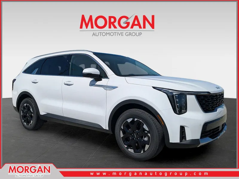 2026 Kia Sorento S in Glacial White Pearl — front three-quarter view