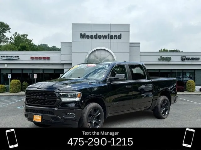 2023 RAM 1500 Big Horn in Diamond Black Crystal Pearlcoat — front three-quarter view