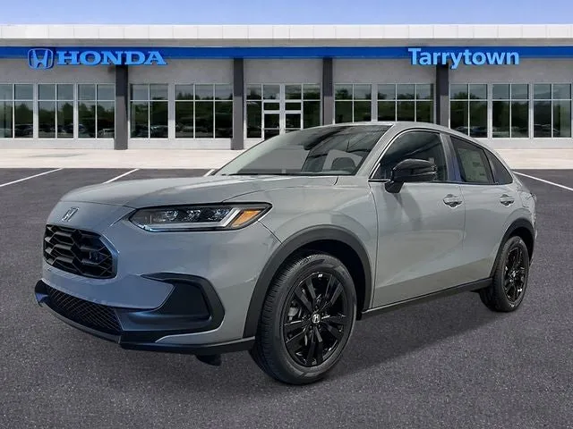 2027 Honda HR-V Sport AWD in Urban Gray Pearl — front three-quarter view
