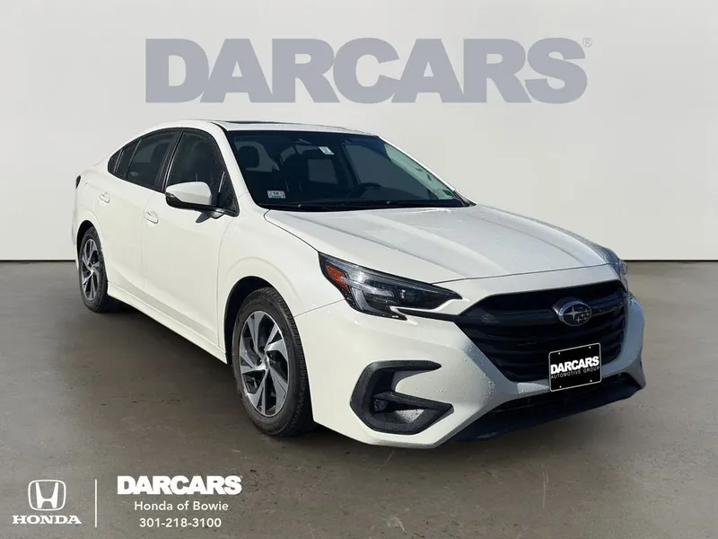 2024 Subaru Legacy Premium in Crystal White Pearl — front three-quarter view