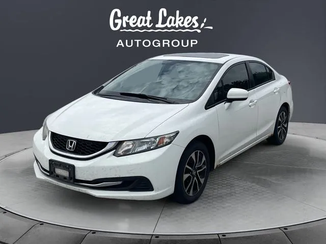 2014 Honda Civic EX in White Orchid Pearl — front three-quarter view