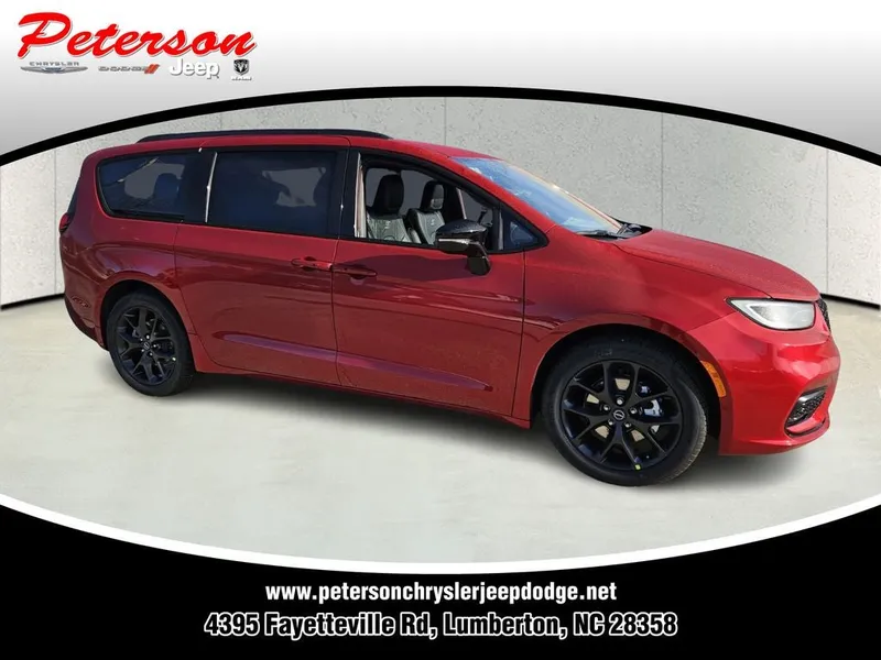 2026 Chrysler Pacifica PACIFICA SELECT in Red Hot Pearl-Coat Exterior Paint — front three-quarter view