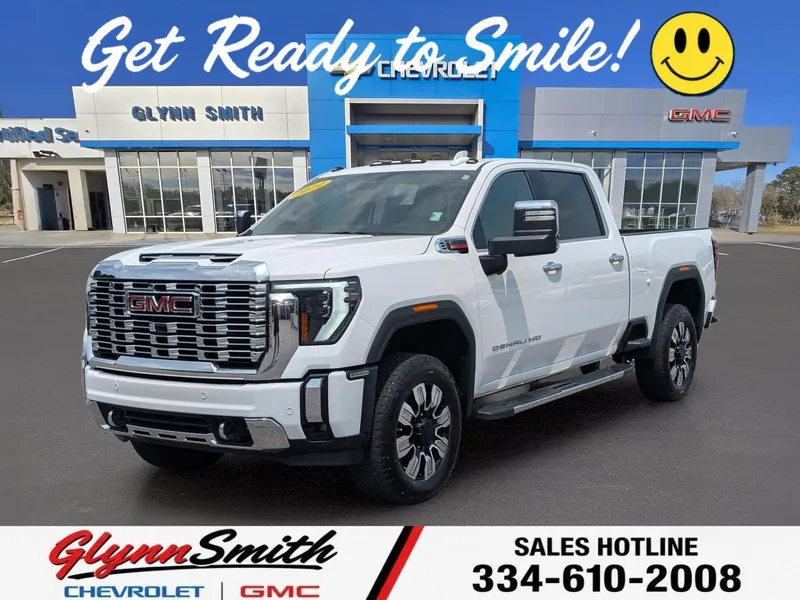 2024 GMC Sierra 2500 HD Denali in Summit White — front three-quarter view