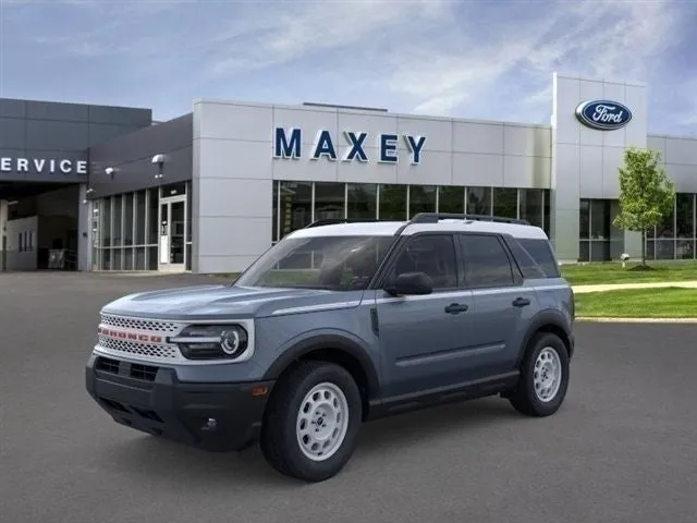 2026 Ford Bronco Sport Heritage in Azure Gray Metallic Tri-Coat — front three-quarter view