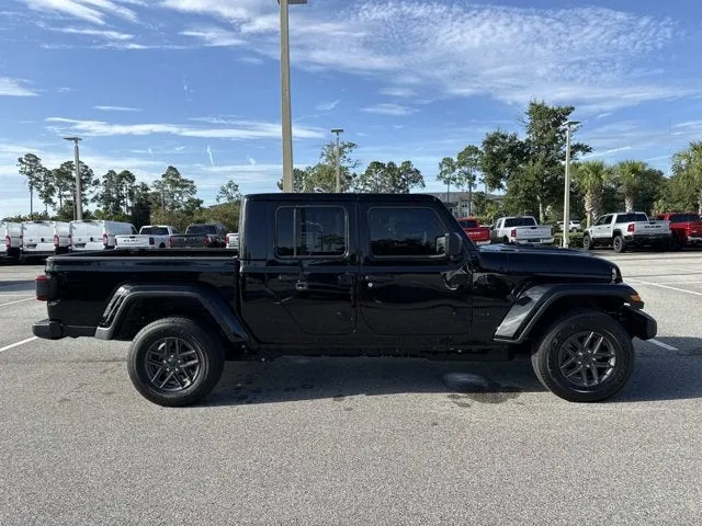 2026 Jeep Gladiator Sport S in Black Clearcoat — front three-quarter view