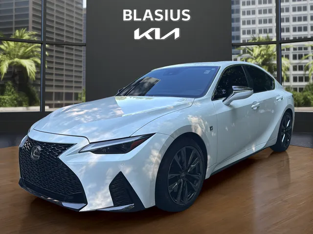 2024 Lexus IS 350 F SPORT in Ultra White — front three-quarter view