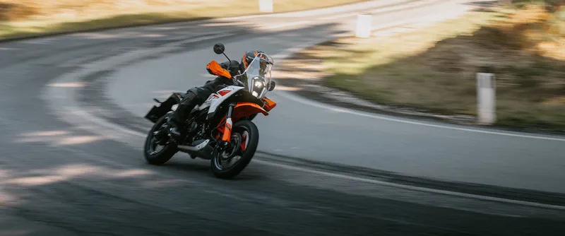 2026 KTM 390 Adventure X — front three-quarter view