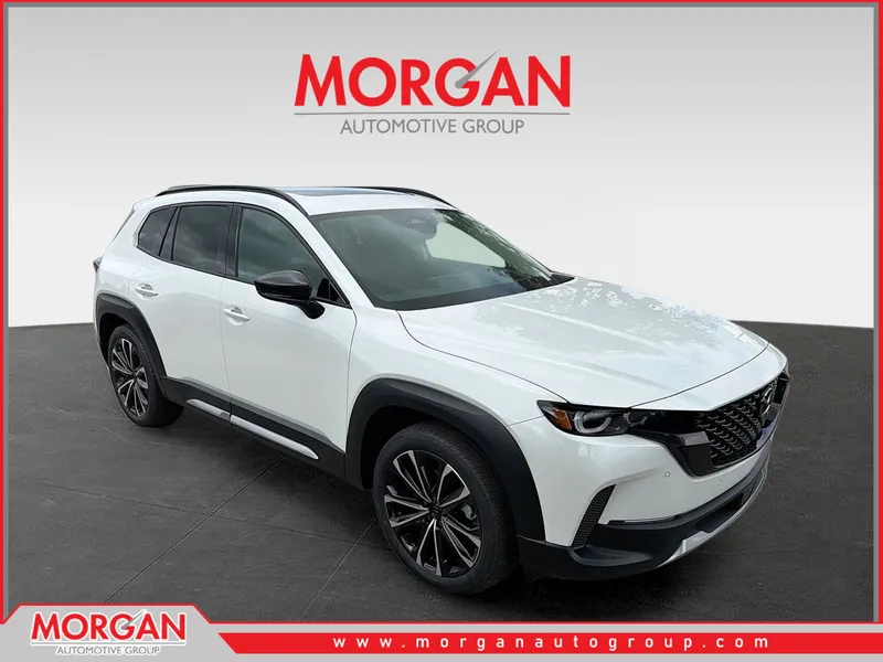 2026 Mazda CX-50 2.5 Turbo in Wind Chill Pearl — front three-quarter view