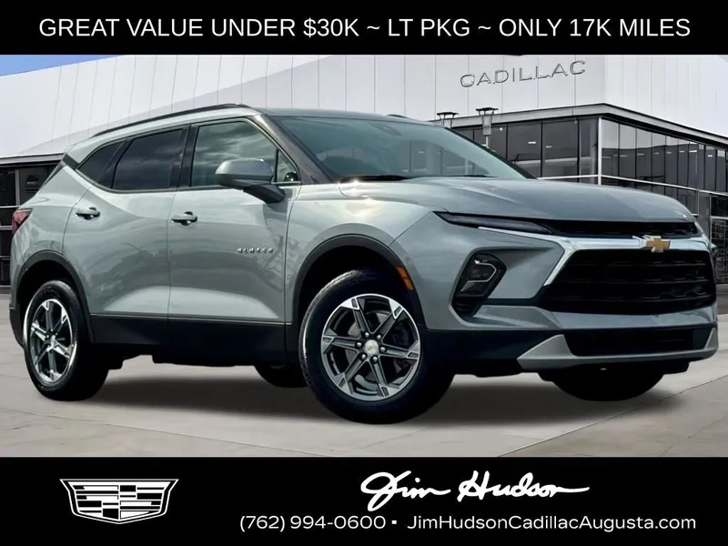 2024 Chevrolet Blazer LT in Sterling Gray Metallic — front three-quarter view