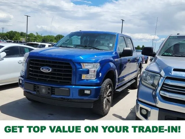 2017 Ford F-150 XL in Lightning Blue — front three-quarter view